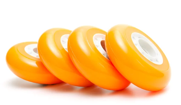 Orange wheels over white — Stock Photo, Image