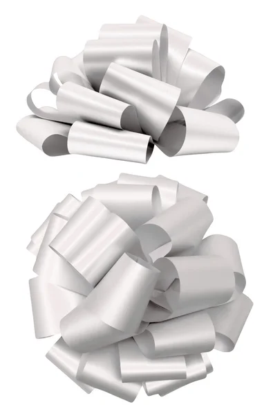 White lush bow isolated clipping path — Stock Photo, Image