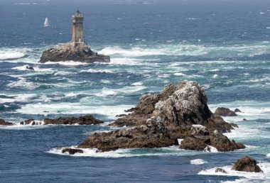 rough and rocky coastline of Brittany clipart