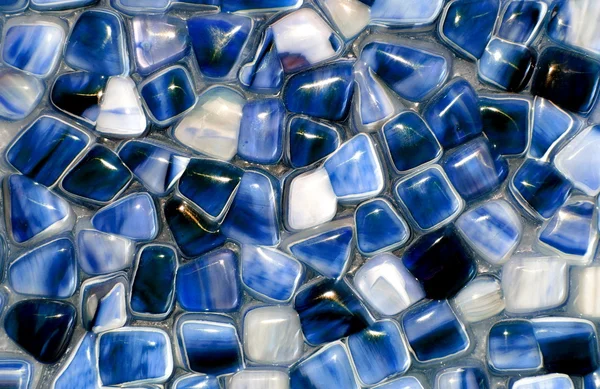 Blue mosaic glass tiles — Stock Photo, Image