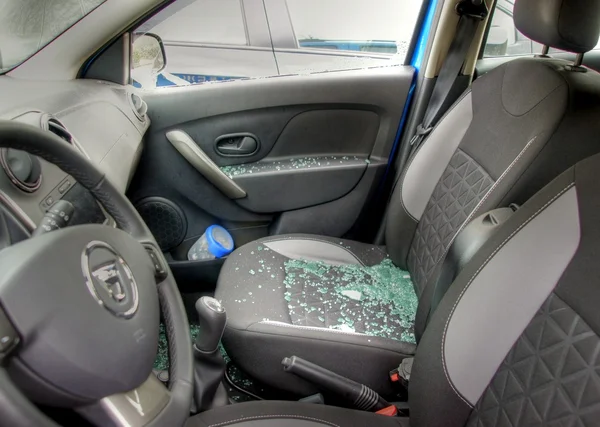 Thieves have broken car window