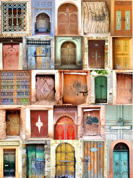 Régi marokkói ajtók Jogdíjmentes Stock Fotók