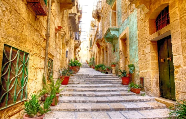 Typical narrow street with stairs — Stock Photo, Image