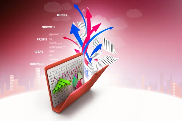 Dosszié-val a diagram, diagram, grafikon — Stock Fotó