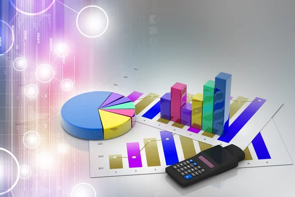 Business graph with chart — Stock Photo, Image