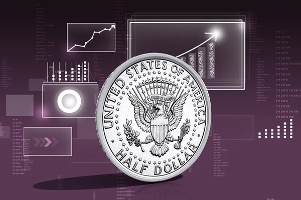 3D multi-uso Medio dólar — Foto de Stock