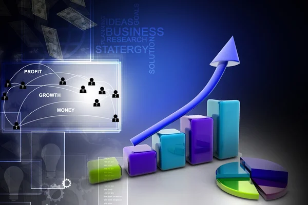 Biznes wykres i wykres kołowy z koncepcja biznesowa — Zdjęcie stockowe