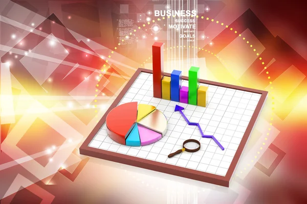 Анализ бизнес-графиков — стоковое фото