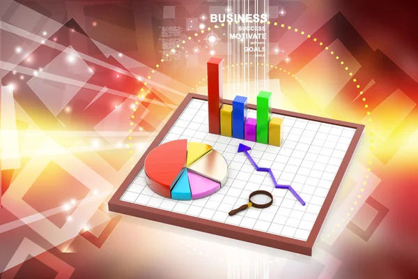 Analyse von Wirtschaftsgrafik — Stockfoto