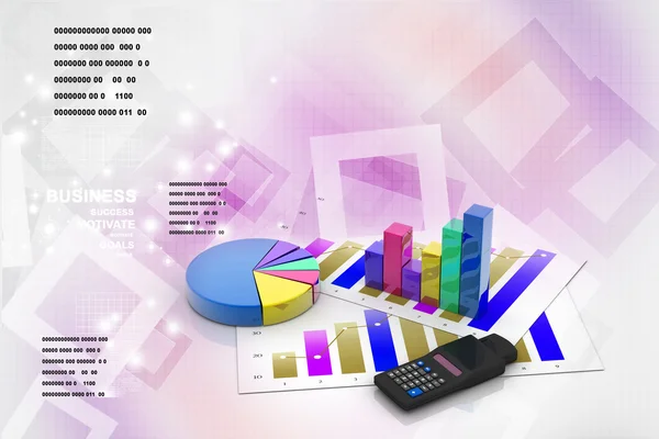 Business graph with chart — Stock Photo, Image