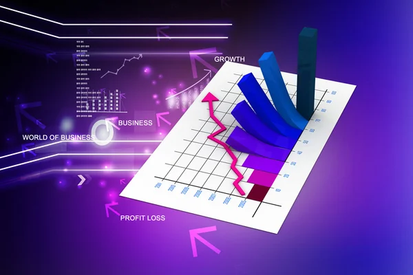 Geschäftsdiagramm mit Diagramm — Stockfoto