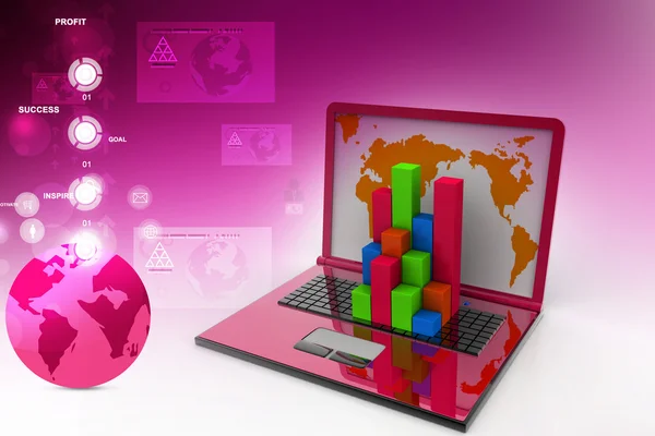 Graph in computer — Stock Photo, Image