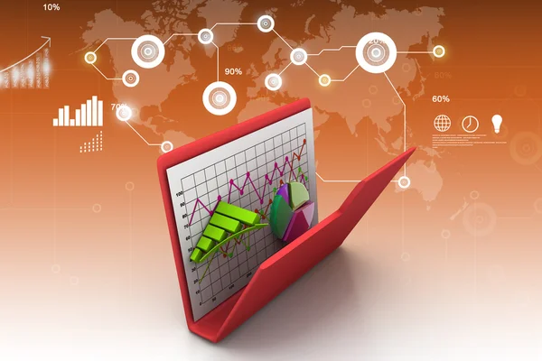 Carpeta con diagrama, gráfico, gráfico —  Fotos de Stock