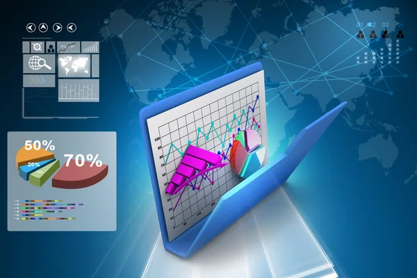 Složka diagram, graf, graf — Stock fotografie