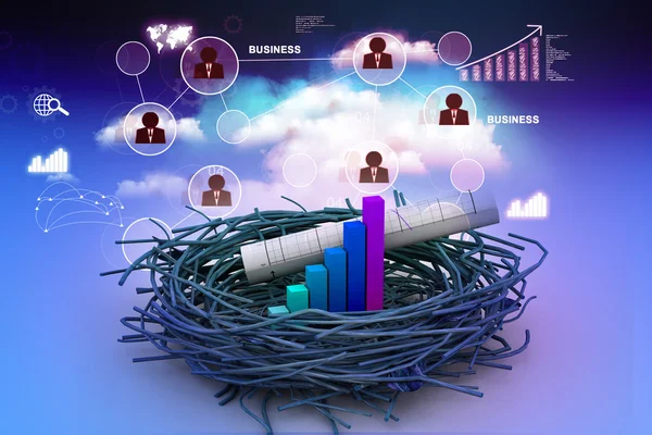 Gráfico de negocio un gráfico en nido — Foto de Stock