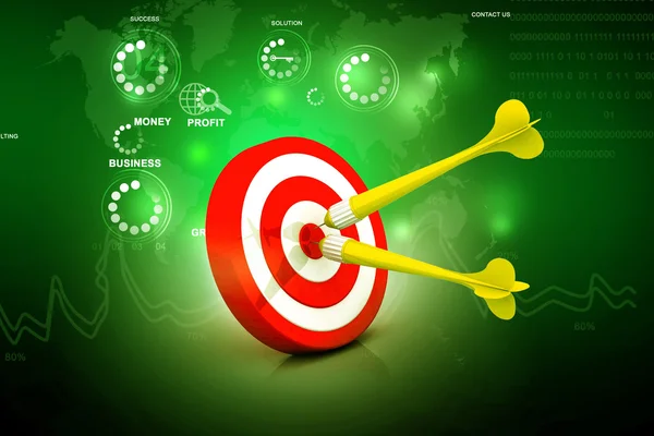 Darts on target — Stock Photo, Image