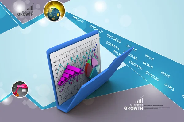 Ordner mit Diagramm, Diagramm, Grafik — Stockfoto