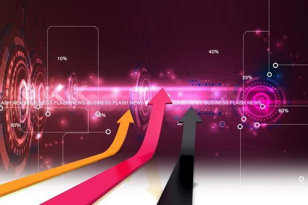 Flechas carrera hacia el éxito apuntando — Foto de Stock
