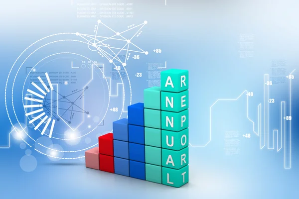 Gráfico colorido del informe anual — Foto de Stock