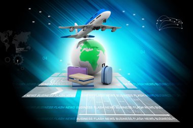 3D Bagaj'ın ve uçağı ile el çantası