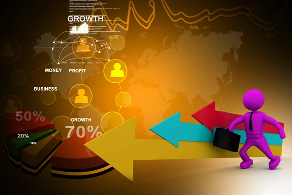 Dirección del movimiento hacia el éxito — Foto de Stock