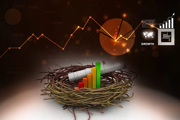 Gráfico de negocio un gráfico en nido — Foto de Stock