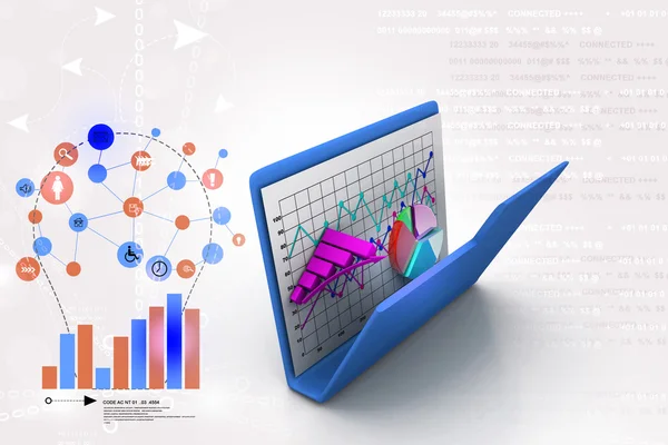 Diyagramı, grafik, grafik ile klasör — Stok fotoğraf