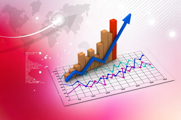 Gráfico de negocios 3d — Foto de Stock