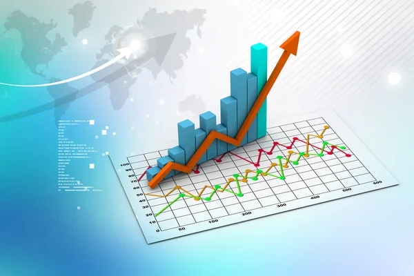 Gráfico de negocios 3d — Foto de Stock