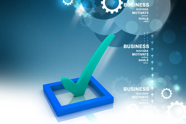 Трехмерный флажок с галочкой — стоковое фото