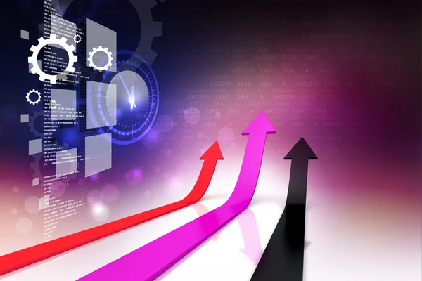 Flechas carrera hacia el éxito apuntando — Foto de Stock