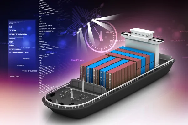 3d cargo ship — Stock Photo, Image