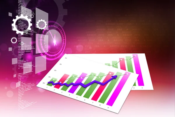 Business graph 3d — Stock Photo, Image