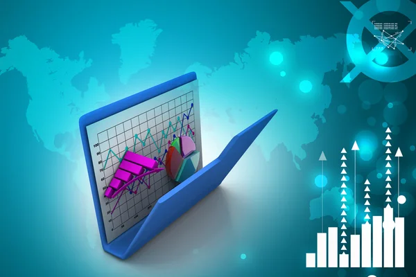 Diyagramı, grafik, grafik ile klasör — Stok fotoğraf