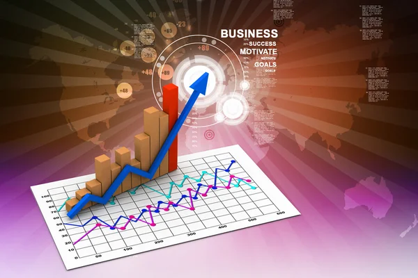 Forretning graf 3d - Stock-foto