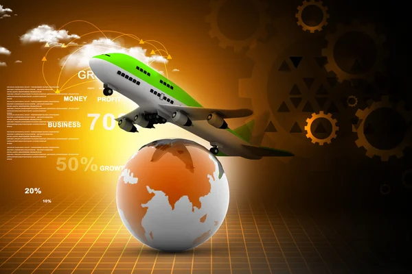 3D linii lotniczych na całym świecie — Zdjęcie stockowe