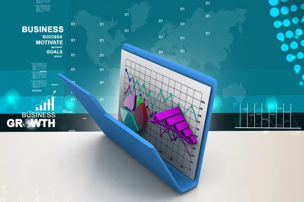 Diyagramı, grafik, grafik ile klasör — Stok fotoğraf