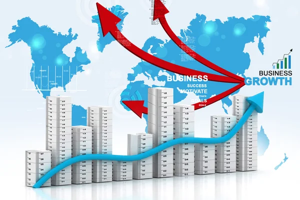 3d multi uso gráfico de negocios —  Fotos de Stock