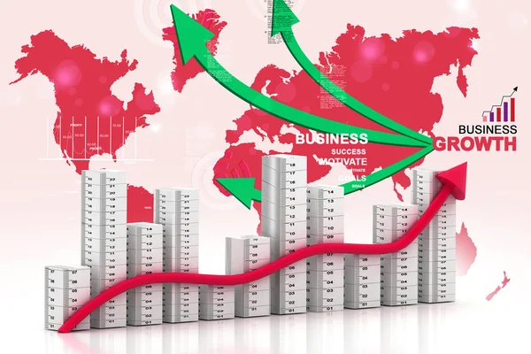 3d multi uso gráfico de negocios — Foto de Stock