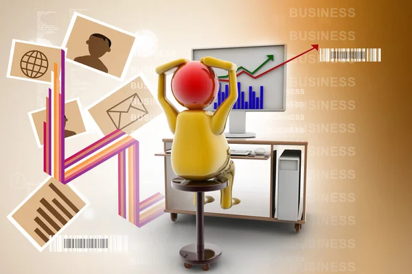 Business graph on the monitor. New business growth concept — Stock Photo, Image