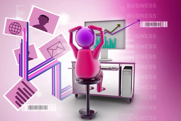 Business graph on the monitor. New business growth concept — Stock Photo, Image