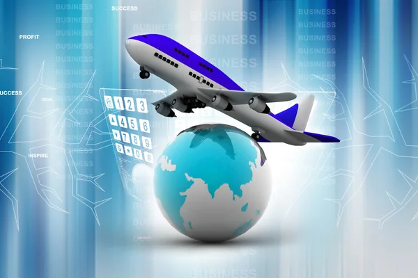 3D letecké linky po celém světě — Stock fotografie