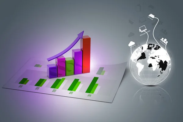 Gráfico de crecimiento empresarial —  Fotos de Stock