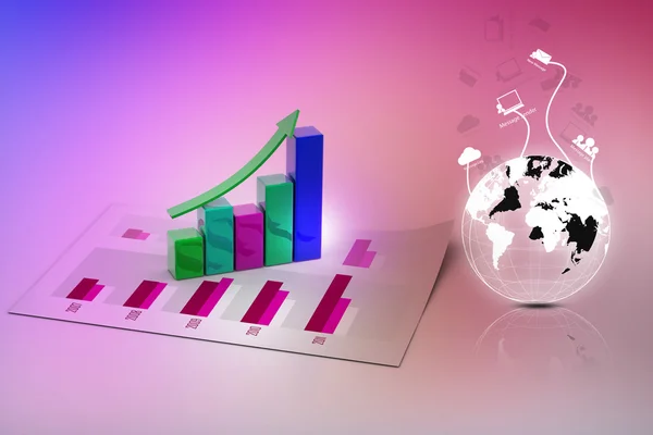 Gráfico de crecimiento empresarial — Foto de Stock