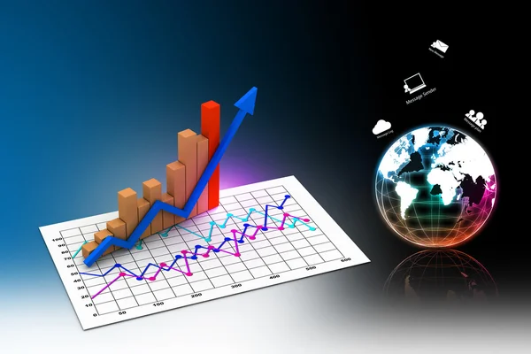 Grafik zum Wirtschaftswachstum — Stockfoto