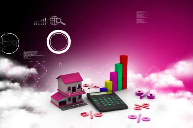 Satılık ev ve hesap makinesi