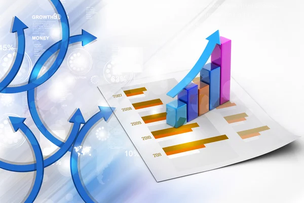 Gráfico de crecimiento empresarial — Foto de Stock