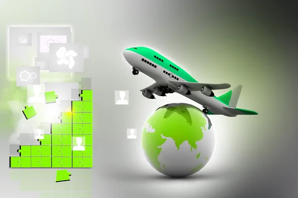 3D linii lotniczych na całym świecie — Zdjęcie stockowe