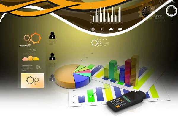 Business graph with chart — Stock Photo, Image