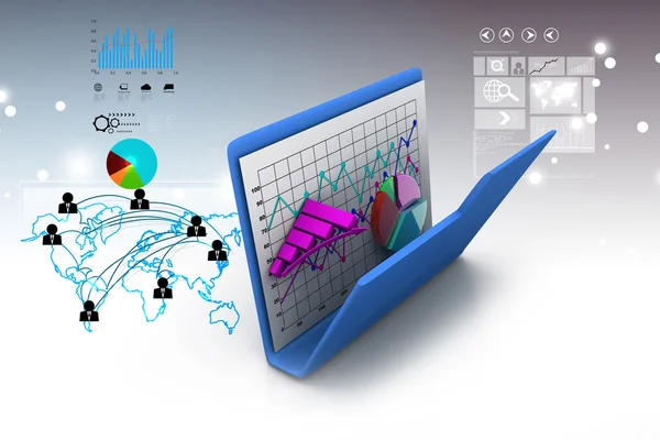 Folder with diagram, chart, graph — Stock Photo, Image